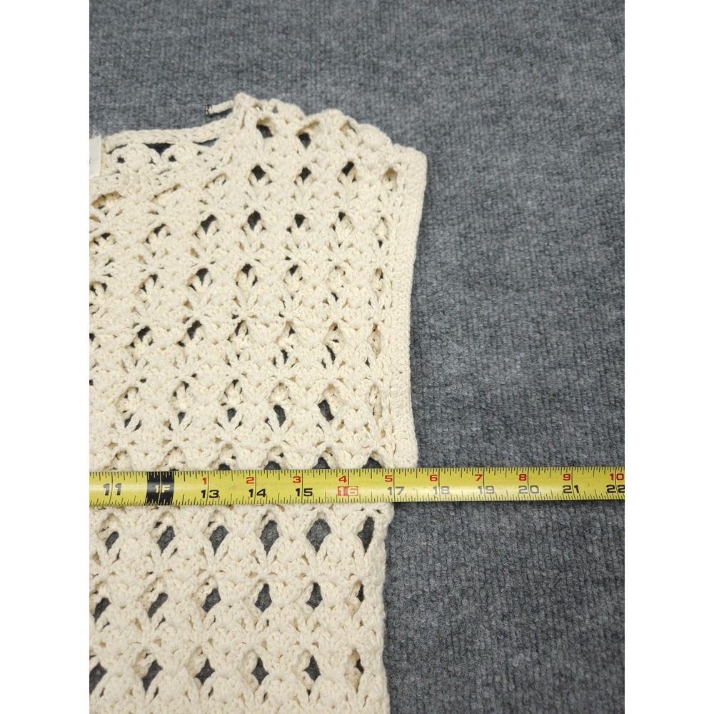 Eleven Six Shaya Crochet Dress Women's XS/S Ivory Cotton Knit Tassels - Picture 9 of 10